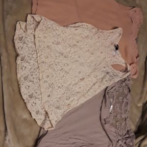 Trendy juniors lacy tanks.